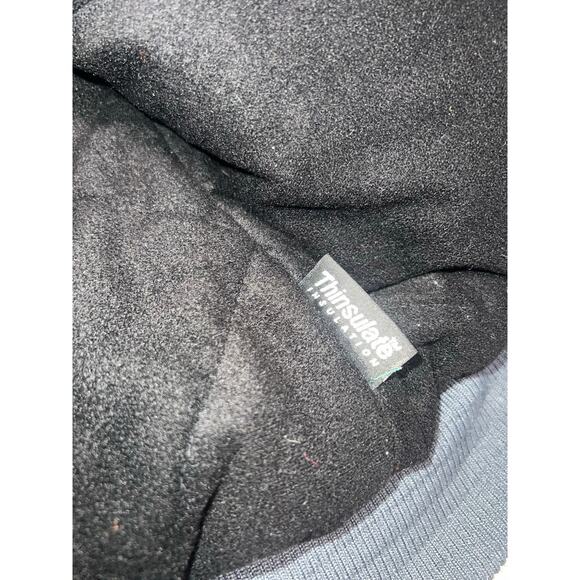 Vintage Cabelas Men faded black Insulated Canvas Chore Work Coat Hooded size  XL - Picture 8 of 10